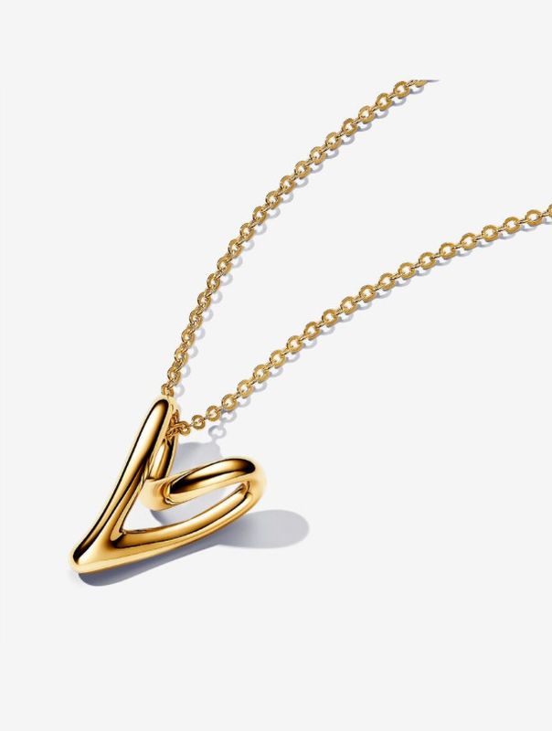 PANDORA™ Organically Shaped heart 14K Gold Plated Necklace