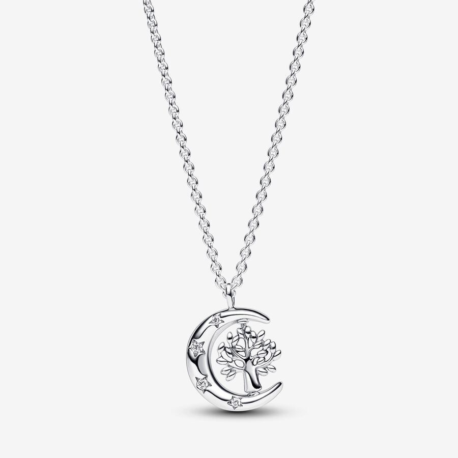PANDORA™ Crescent Moon Sterling Silver Pendant Necklace