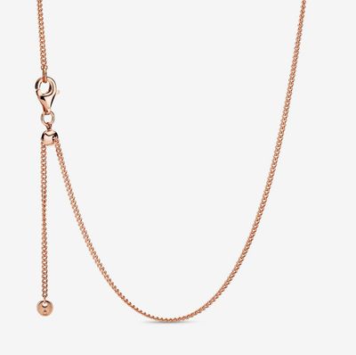 PANDORA™ 14K Rose Gold Plated Curb Chain with Sliding Clasp