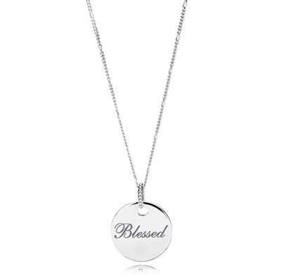 PANDORA™ Blessed Disc Pendant and Chain Sterling Silver Necklace