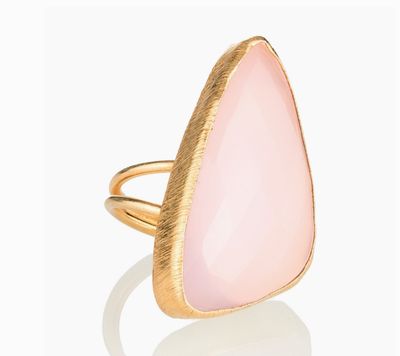 Large Rose Quartz Adjustable Gemstone Ring