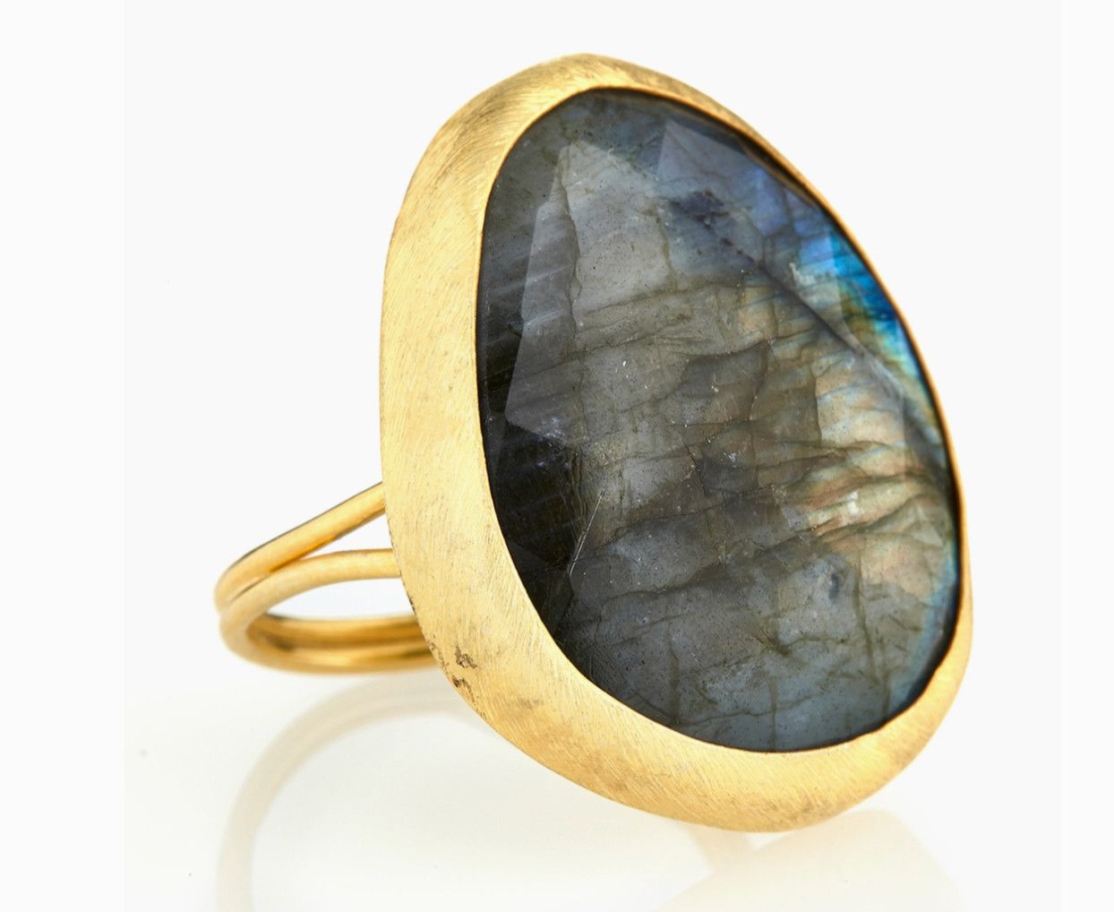 Large Labradorite Adjustable Gemstone Ring