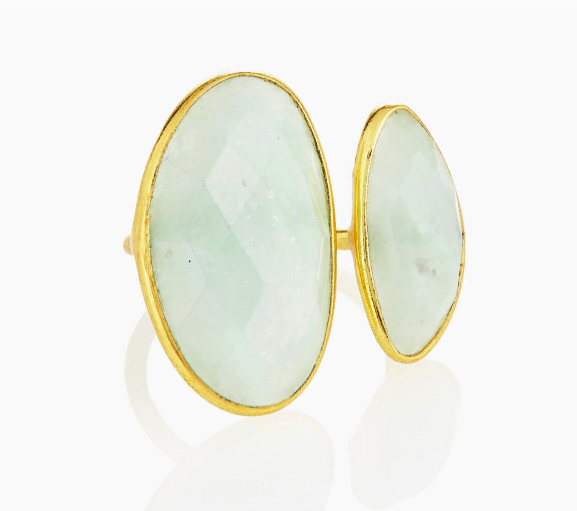 Double Ammonite Adjustable Gemstone Ring