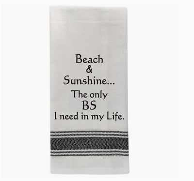 Beach + Sunshine Black Lined Trim Tea Towel