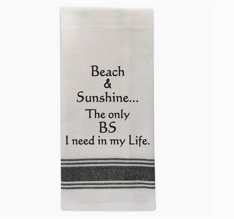 Beach + Sunshine Black Lined Trim Tea Towel