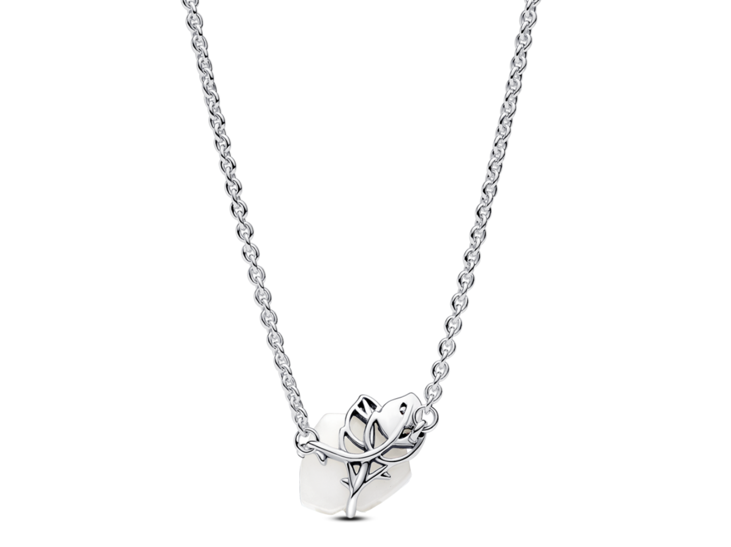 PANDORA™ White Rose in Bloom Collier Necklace Sterling Silver