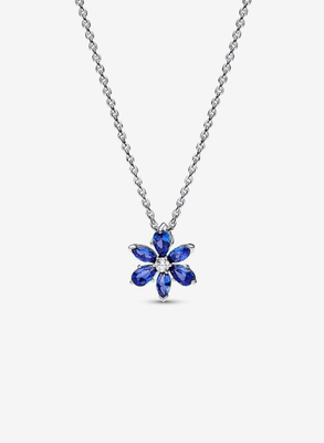 PANDORA™ Herbarium Cluster in Blue Sterling Silver Necklace