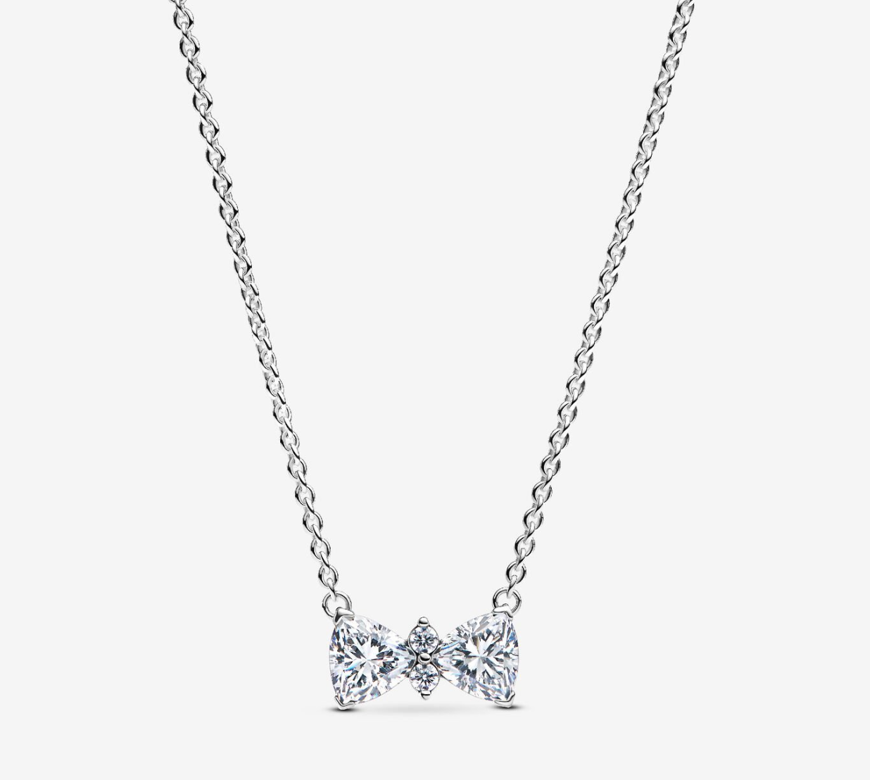 PANDORA™ Sterling Silver Sparkling Bow Necklace