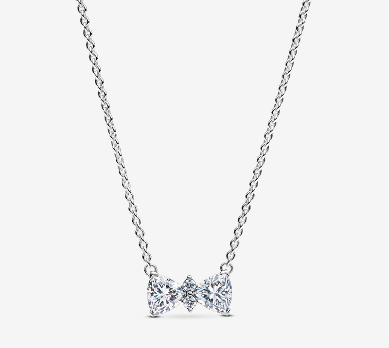 PANDORA™ Sterling Silver Sparkling Bow Necklace