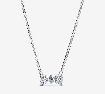 PANDORA™ Sterling Silver Sparkling Bow Necklace