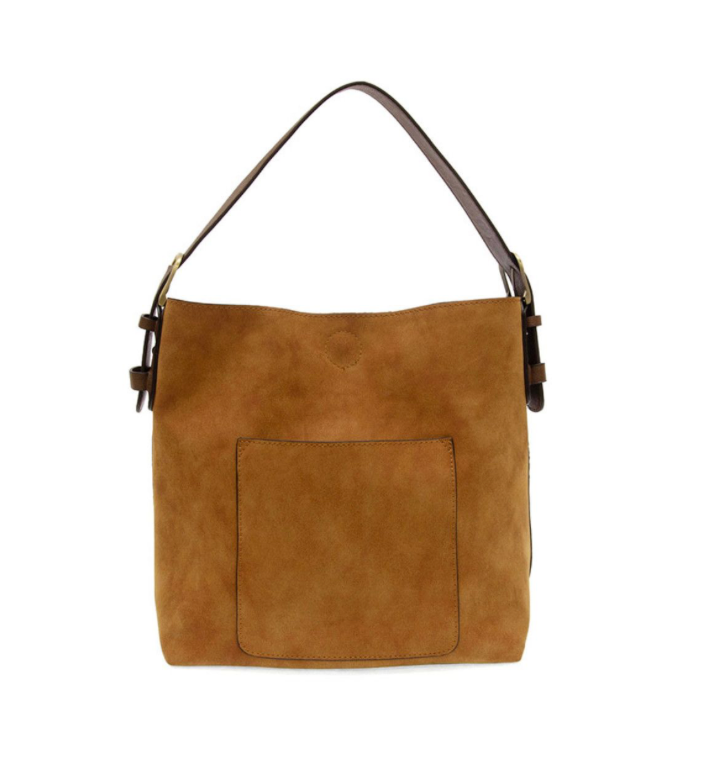 Toffee Hobo Handbag Coffee Handle | Rich Faux Suede
