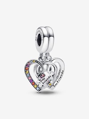 PANDORA™ 2-Piece Puzzle Piece Hearts Splittable Friendship Dangle Charm