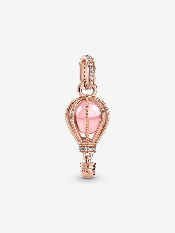 PANDORA™ Sparkling Pink Crystal Hot Air Balloon Rose Gold Dangle Charm