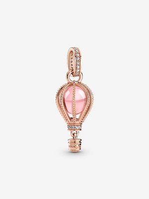 PANDORA™ Sparkling Pink Crystal Hot Air Balloon Rose Gold Dangle Charm