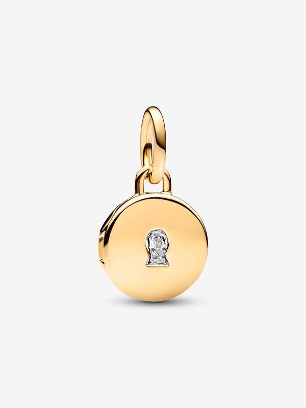 PANDORA™ 14K Gold Plated Openable and Engravable Love Locket Dangle Charm