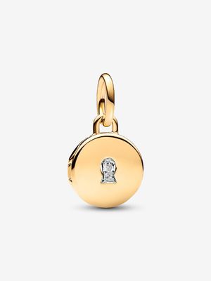 PANDORA™ 14K Gold Plated Openable and Engravable Love Locket Dangle Charm