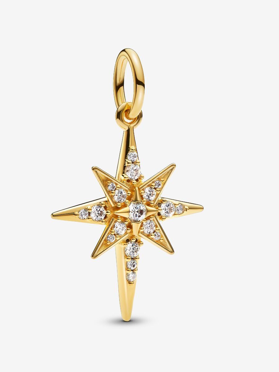PANDORA™ 14K Gold Plated Sparkling North Star Charm