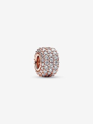 PANDORA™ 14K Rose Gold Pave Triple Row Charm