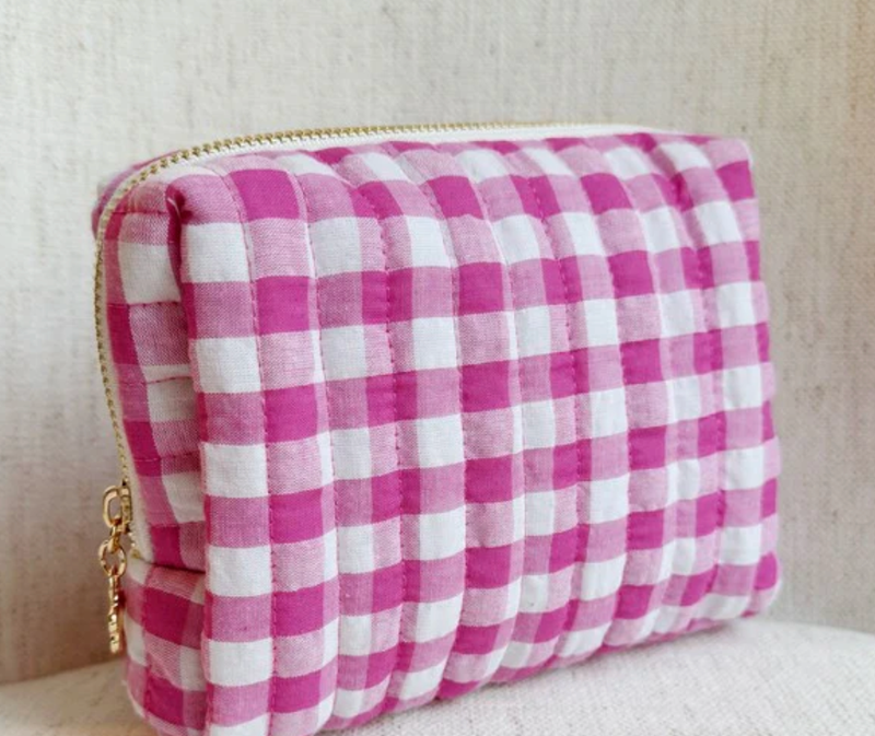 Color Parade Gingham Cosmetic Bag