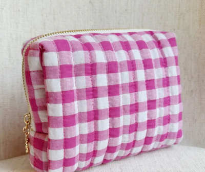 Color Parade Gingham Cosmetic Bag