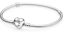 PANDORA™ Silver Heart Clasp Bracelet, Size: (18)
