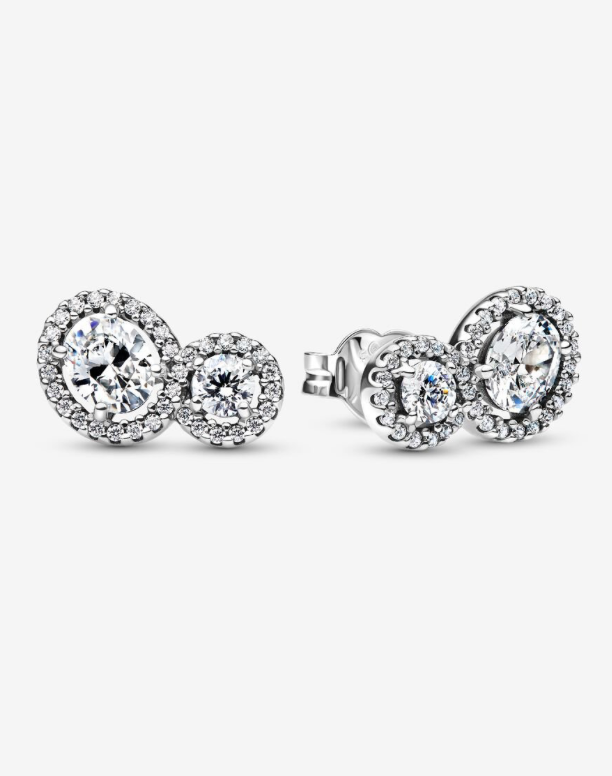 PANDORA™ Embracing Halo Sterling Silver Stud Earrings