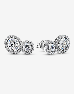 PANDORA™ Embracing Halo Sterling Silver Stud Earrings