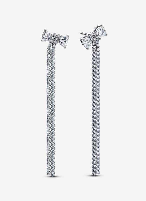 PANDORA™ Pavé Bow Drop Earrings Sterling Silver