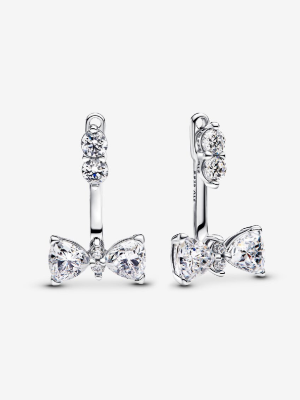 PANDORA™ Sparkling Bow Drop Earrings Sterling Silver