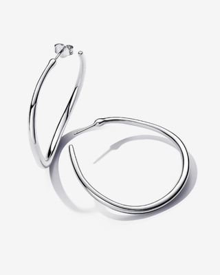 PANDORA™ Organically Shaped 42 mm Open Hoop Earrings Sterling Silver
