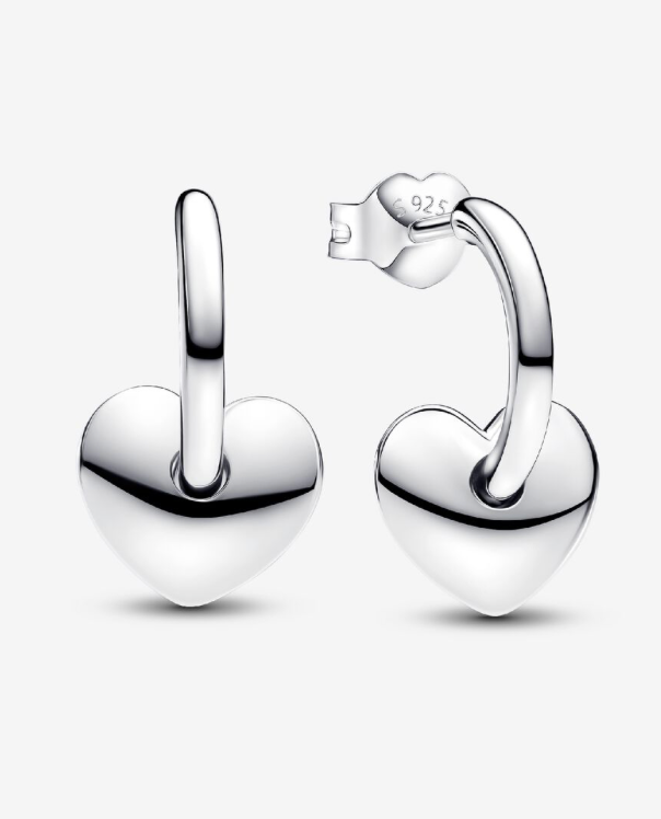 PANDORA™ Heart Open Hoop Earrings Sterling Silver