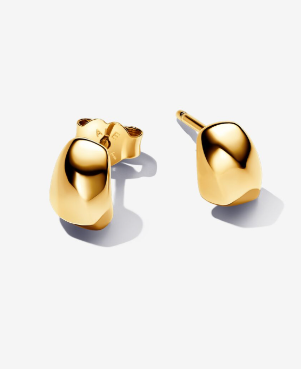 PANDORA™ Organically Shaped Stud Earrings 14k Gold Plating