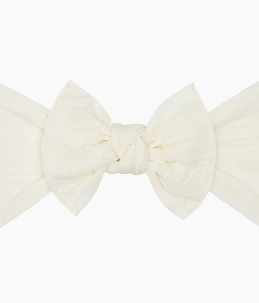Baby Bling Knotted Nylon Headband, Color: Ivory