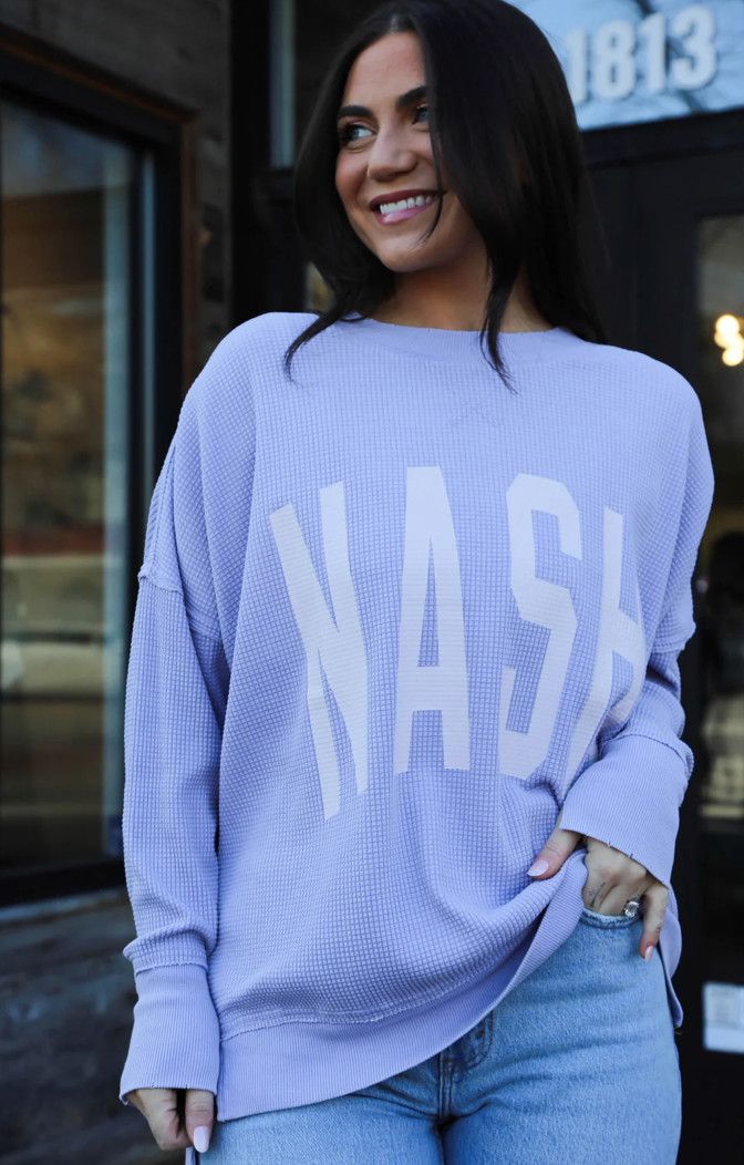 The NASH™ Wilder Waffle Knit Tunic , Color: Lavender, Size: S