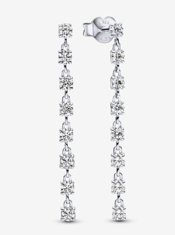 PANDORA™ Sparkling Eight Stones Drop Earrings Sterling Silver