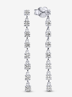 PANDORA™ Sparkling Eight Stones Drop Earrings Sterling Silver