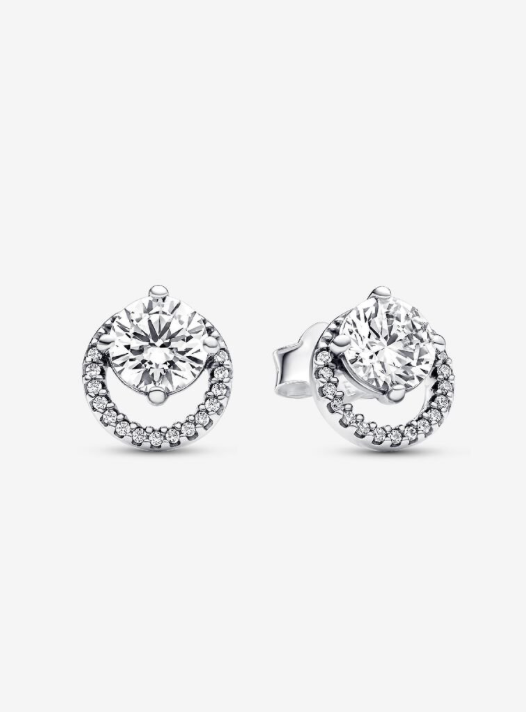 PANDORA™ Sparkling Round Halo Stud Earrings Sterling Silver