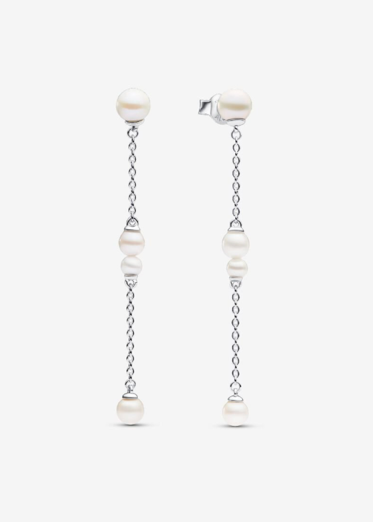 PANDORA™ Treated Freshwater Cultured Pearl Drop Earrings Sterling Silver
