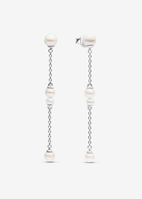 PANDORA™ Treated Freshwater Cultured Pearl Drop Earrings Sterling Silver
