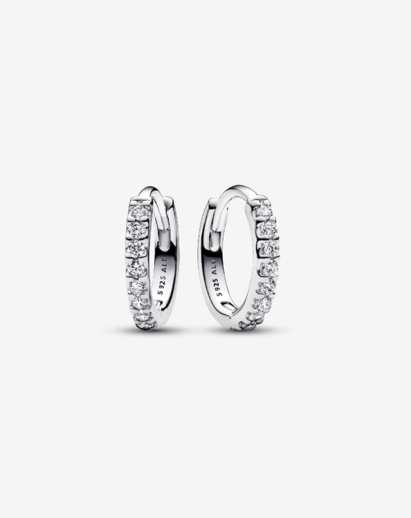 PANDORA™Sparkling Huggie Hoop Earrings Sterling Silver