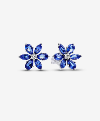 PANDORA™ Sparkling Blue Herbarium Cluster Stud Earrings Sterling Silver