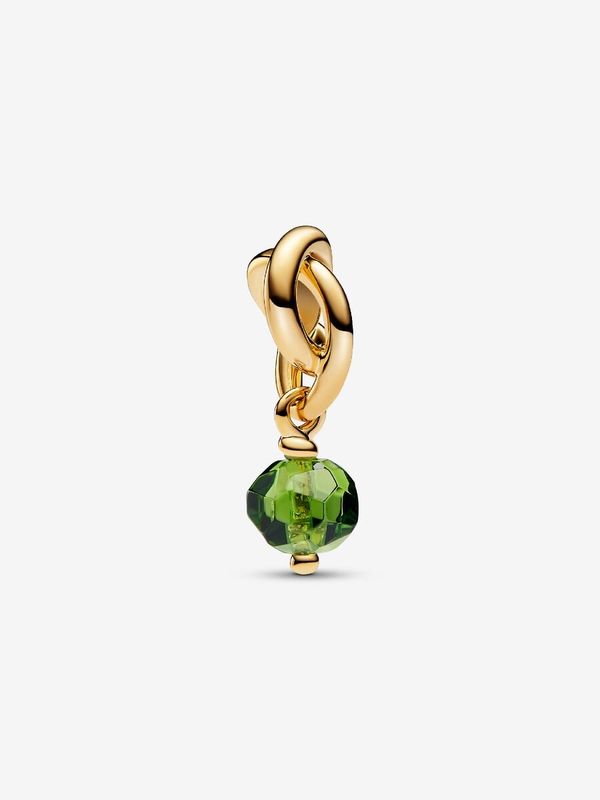 PANDORA™ August Faceted Spring Green Eternity Circle 14K Gold Plated Dangle Charm