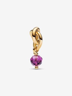 PANDORA™ February Faceted Purple Eternity Circle 14K Gold Plated Dangle Charm