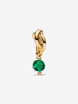 PANDORA™ May Faceted Green Eternity Circle 14K Gold Plated Dangle Charm