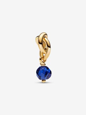 PANDORA™ September Faceted Blue Eternity Circle 14K Gold Plated Dangle Charm