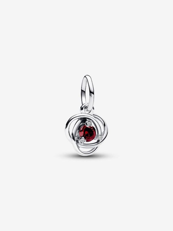 PANDORA™ Red January Birthstone Eternity Circle Dangle Charm