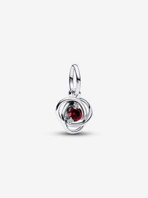PANDORA™ Red January Birthstone Eternity Circle Dangle Charm