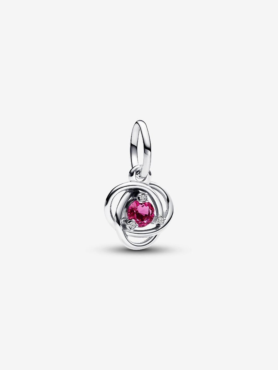 PANDORA™ Pink October Birthstone Eternity Circle Dangle Charm