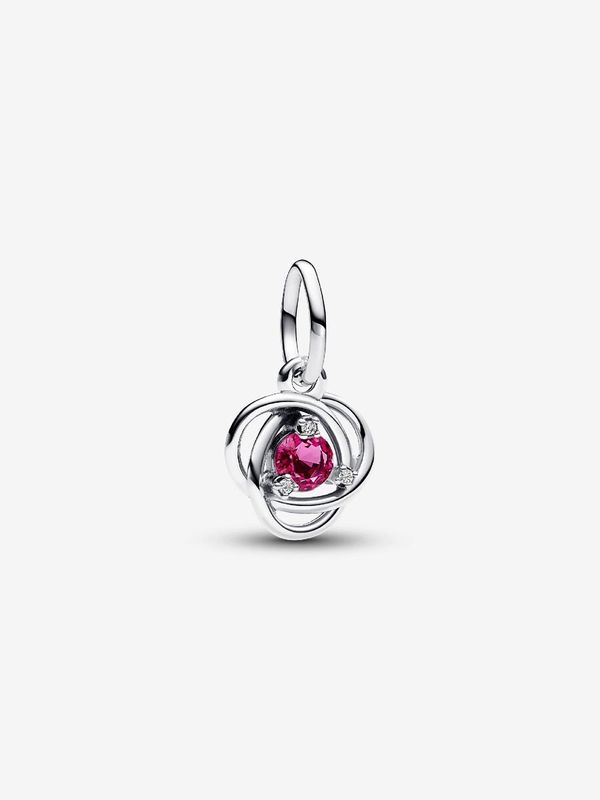 PANDORA™ Pink October Birthstone Eternity Circle Dangle Charm