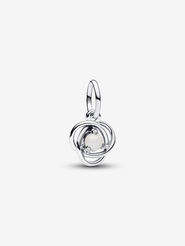 PANDORA™ White June Birthstone Eternity Circle Dangle Charm